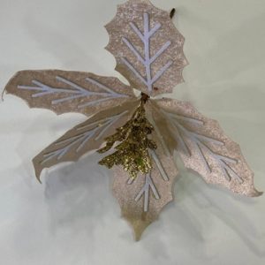 Gold Poinsettia Pick