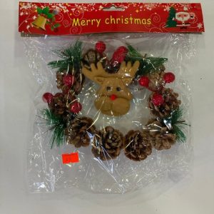 Pinecone Reindeer Wreath - Small