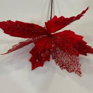 Poinsettia Pick - Red