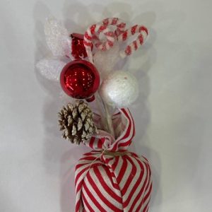 Red and White Candy Cane Standing Pot - Small