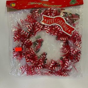 Red and White Merry Christmas Wreath - Small